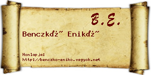 Benczkó Enikő névjegykártya